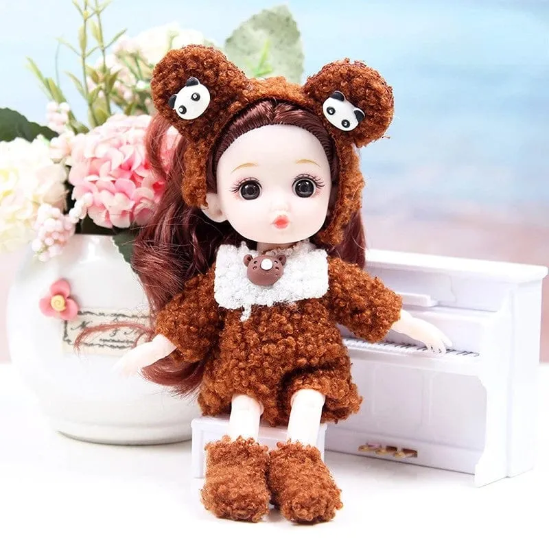 Mini 16cm BJD Puppe 13 Bewegliche Gelenke Mädchen Puppe 3D Großen Augen 1/12 Mode Prinzessin Puppe DIY Ankleide Spielzeug Puppe Mit Kleidung Geschenk