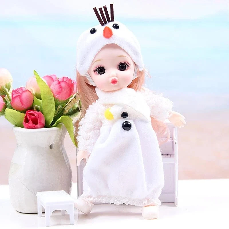 Mini 16cm BJD Puppe 13 Bewegliche Gelenke Mädchen Puppe 3D Großen Augen 1/12 Mode Prinzessin Puppe DIY Ankleide Spielzeug Puppe Mit Kleidung Geschenk