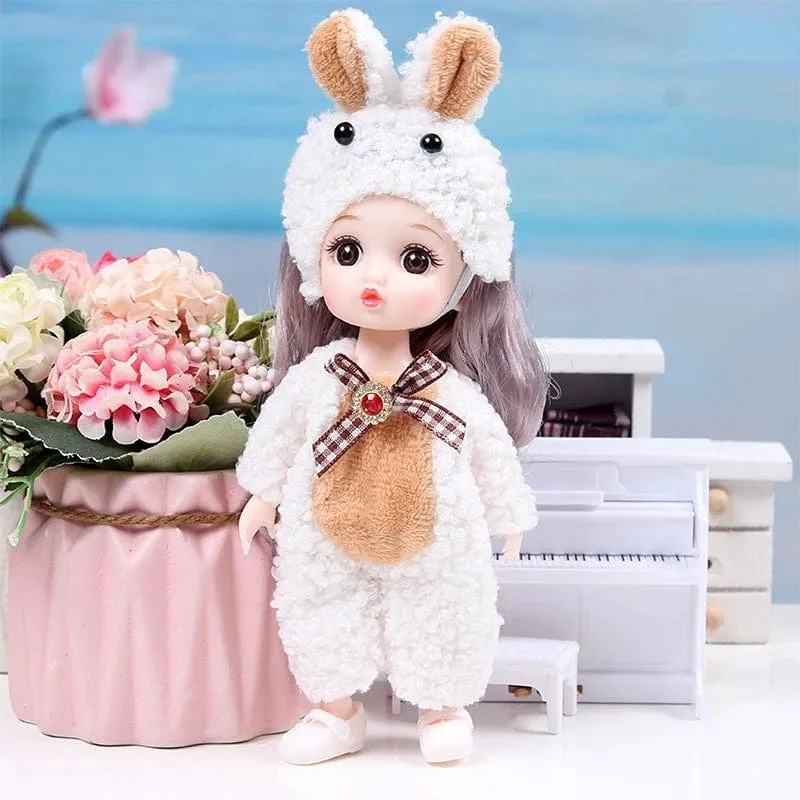 Mini 16cm BJD Puppe 13 Bewegliche Gelenke Mädchen Puppe 3D Großen Augen 1/12 Mode Prinzessin Puppe DIY Ankleide Spielzeug Puppe Mit Kleidung Geschenk