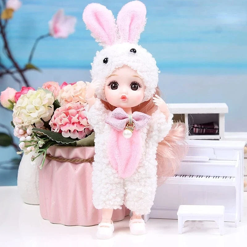 Mini 16cm BJD Puppe 13 Bewegliche Gelenke Mädchen Puppe 3D Großen Augen 1/12 Mode Prinzessin Puppe DIY Ankleide Spielzeug Puppe Mit Kleidung Geschenk