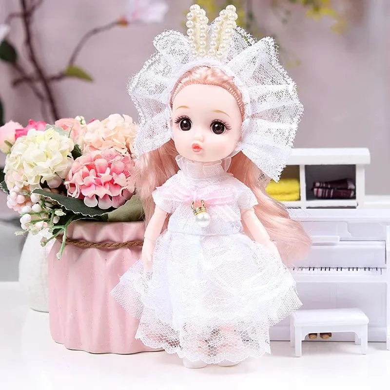 Mini 16cm BJD Puppe 13 Bewegliche Gelenke Mädchen Puppe 3D Großen Augen 1/12 Mode Prinzessin Puppe DIY Ankleide Spielzeug Puppe Mit Kleidung Geschenk