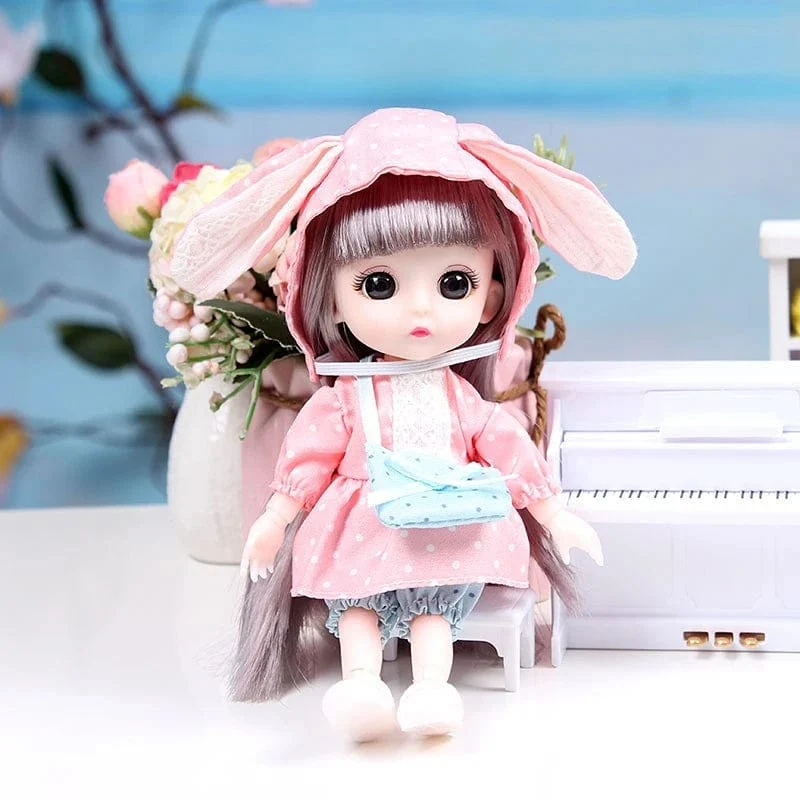 Mini 16cm BJD Puppe 13 Bewegliche Gelenke Mädchen Puppe 3D Großen Augen 1/12 Mode Prinzessin Puppe DIY Ankleide Spielzeug Puppe Mit Kleidung Geschenk