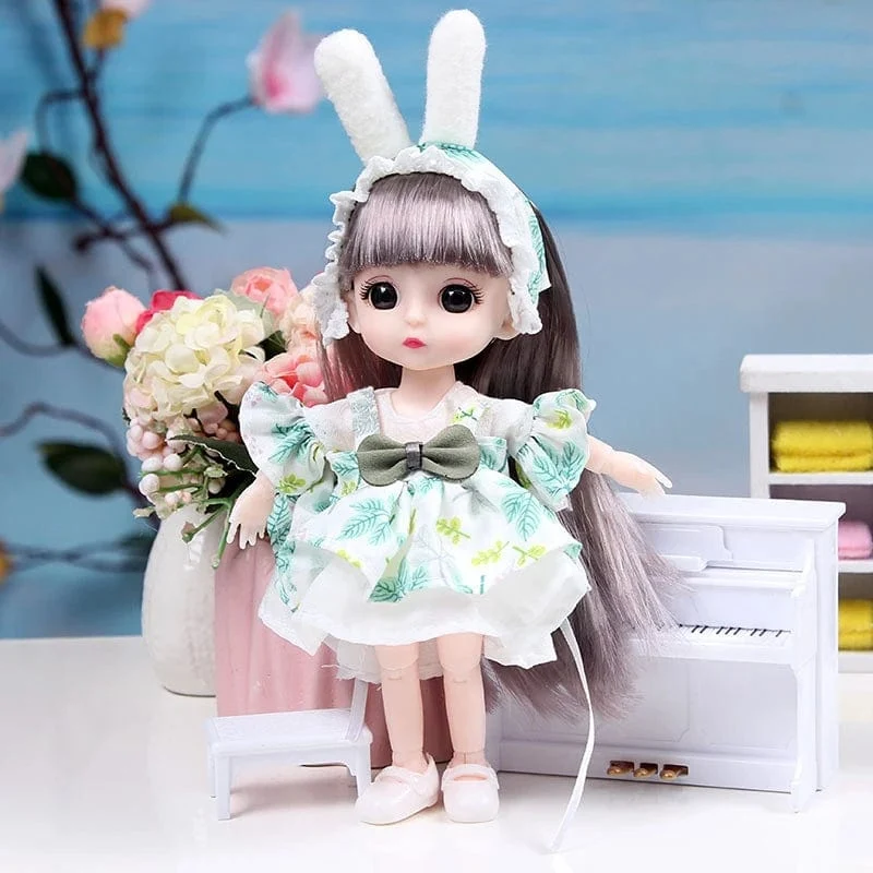 Mini 16cm BJD Puppe 13 Bewegliche Gelenke Mädchen Puppe 3D Großen Augen 1/12 Mode Prinzessin Puppe DIY Ankleide Spielzeug Puppe Mit Kleidung Geschenk