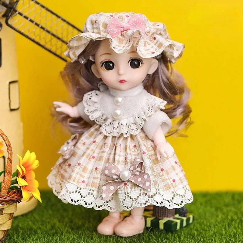 Mini 16cm BJD Puppe 13 Bewegliche Gelenke Mädchen Puppe 3D Großen Augen 1/12 Mode Prinzessin Puppe DIY Ankleide Spielzeug Puppe Mit Kleidung Geschenk