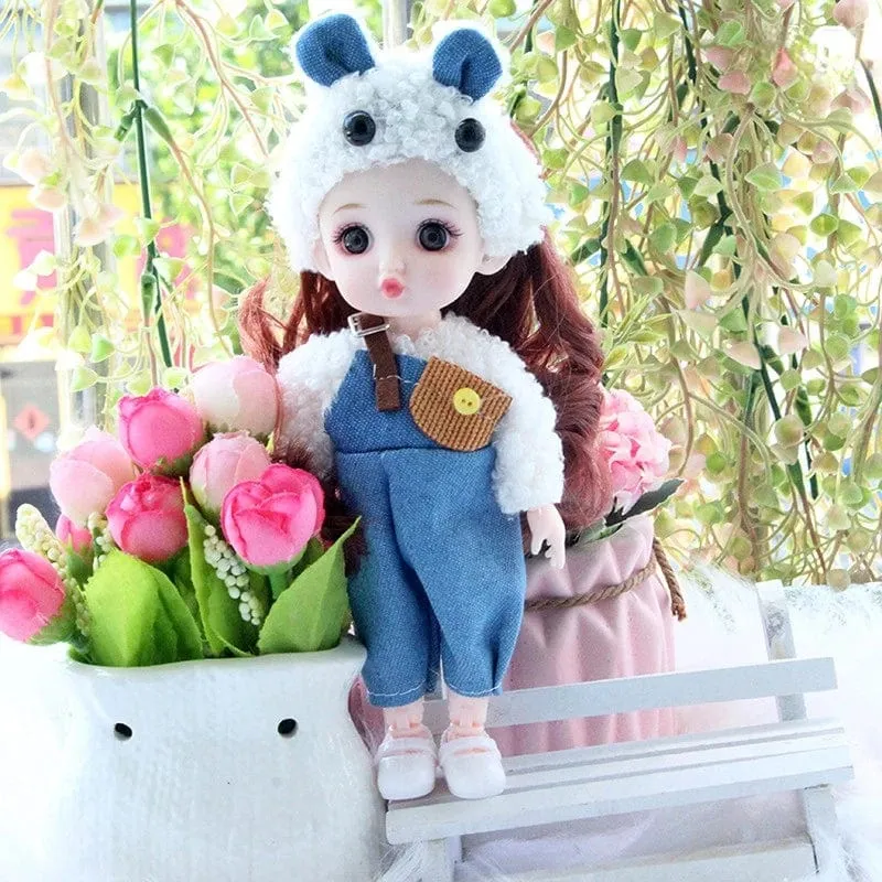 Mini 16cm BJD Puppe 13 Bewegliche Gelenke Mädchen Puppe 3D Großen Augen 1/12 Mode Prinzessin Puppe DIY Ankleide Spielzeug Puppe Mit Kleidung Geschenk
