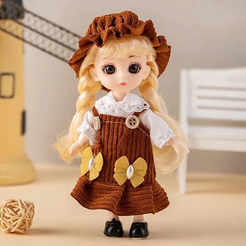 Mini 16cm BJD Puppe 13 Bewegliche Gelenke Mädchen Puppe 3D Großen Augen 1/12 Mode Prinzessin Puppe DIY Ankleide Spielzeug Puppe Mit Kleidung Geschenk