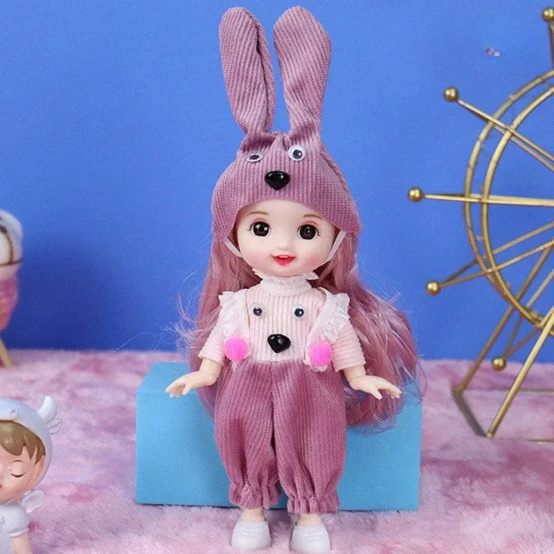 Mini 16cm BJD Puppe 13 Bewegliche Gelenke Mädchen Puppe 3D Großen Augen 1/12 Mode Prinzessin Puppe DIY Ankleide Spielzeug Puppe Mit Kleidung Geschenk