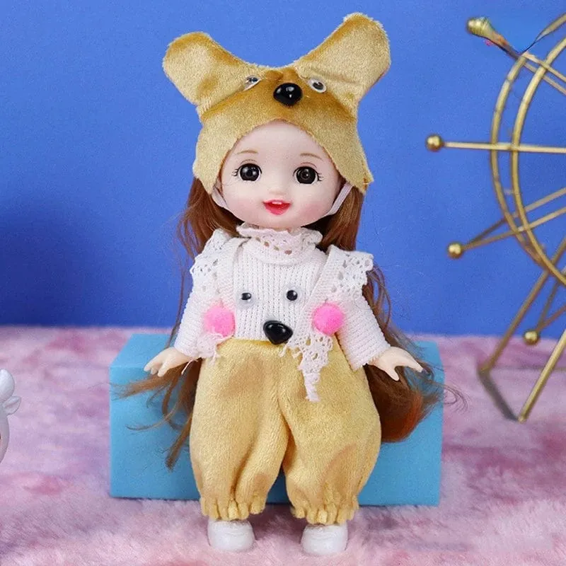 Mini 16cm BJD Puppe 13 Bewegliche Gelenke Mädchen Puppe 3D Großen Augen 1/12 Mode Prinzessin Puppe DIY Ankleide Spielzeug Puppe Mit Kleidung Geschenk