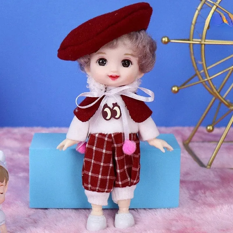 Mini 16cm BJD Puppe 13 Bewegliche Gelenke Mädchen Puppe 3D Großen Augen 1/12 Mode Prinzessin Puppe DIY Ankleide Spielzeug Puppe Mit Kleidung Geschenk