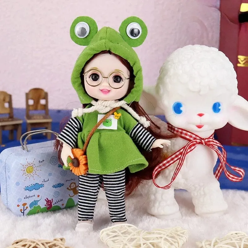 Mini 16cm BJD Puppe 13 Bewegliche Gelenke Mädchen Puppe 3D Großen Augen 1/12 Mode Prinzessin Puppe DIY Ankleide Spielzeug Puppe Mit Kleidung Geschenk