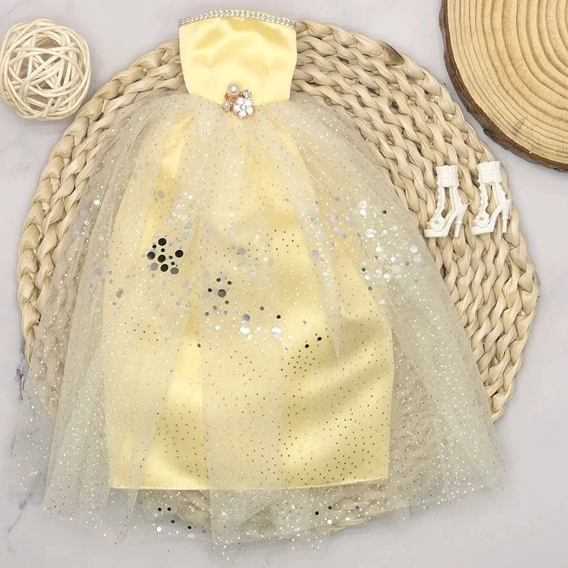 Europäische Mode Schwarz Spitze Goldene Kleid Set für 30cm 1/6 Anime BJD Puppe Kleidung Zubehör Mädchen DIY Spielzeug Geburtstag Geschenke