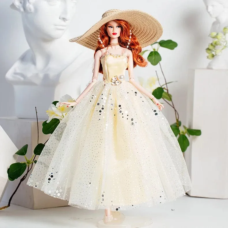 Europäische Mode Schwarz Spitze Goldene Kleid Set für 30cm 1/6 Anime BJD Puppe Kleidung Zubehör Mädchen DIY Spielzeug Geburtstag Geschenke