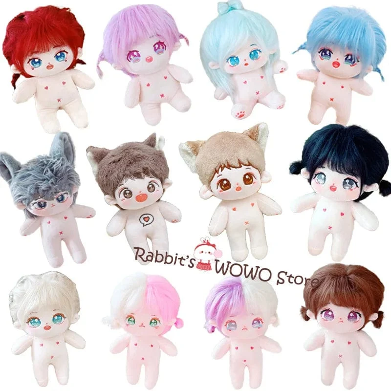 20 cm IDol Puppenskelett Keine Attribute Stern Plüsch Baumwollpuppen Süße lange gebratene Haare Lockiges Haar Spielzeug Fans Sammlung Kinder Geschenk