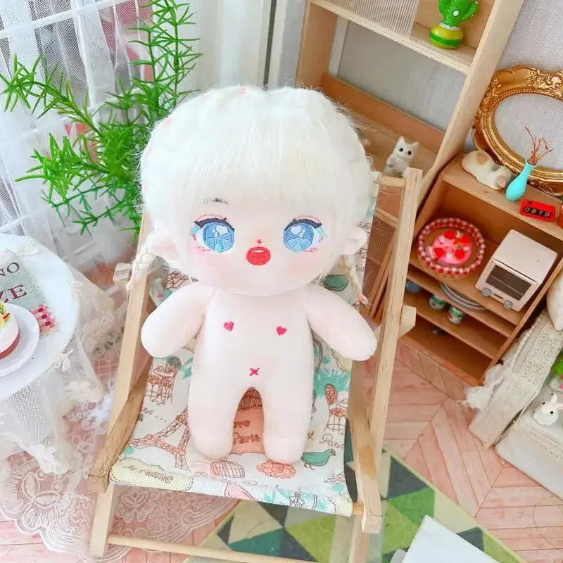 20 cm IDol Puppenskelett Keine Attribute Stern Plüsch Baumwollpuppen Süße lange gebratene Haare Lockiges Haar Spielzeug Fans Sammlung Kinder Geschenk