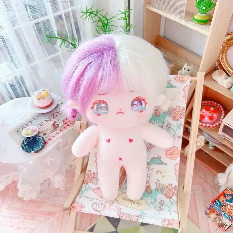 20 cm IDol Puppenskelett Keine Attribute Stern Plüsch Baumwollpuppen Süße lange gebratene Haare Lockiges Haar Spielzeug Fans Sammlung Kinder Geschenk