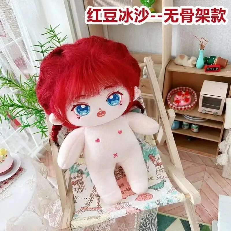 20 cm IDol Puppenskelett Keine Attribute Stern Plüsch Baumwollpuppen Süße lange gebratene Haare Lockiges Haar Spielzeug Fans Sammlung Kinder Geschenk
