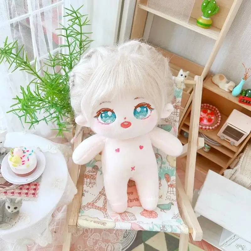 20 cm IDol Puppenskelett Keine Attribute Stern Plüsch Baumwollpuppen Süße lange gebratene Haare Lockiges Haar Spielzeug Fans Sammlung Kinder Geschenk