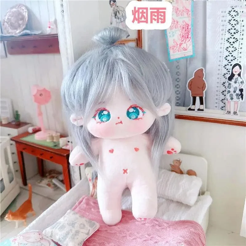20 cm IDol Puppenskelett Keine Attribute Stern Plüsch Baumwollpuppen Süße lange gebratene Haare Lockiges Haar Spielzeug Fans Sammlung Kinder Geschenk