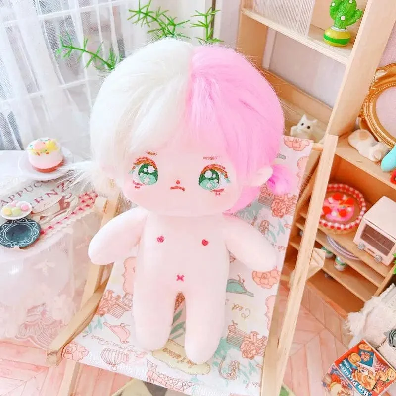 20 cm IDol Puppenskelett Keine Attribute Stern Plüsch Baumwollpuppen Süße lange gebratene Haare Lockiges Haar Spielzeug Fans Sammlung Kinder Geschenk