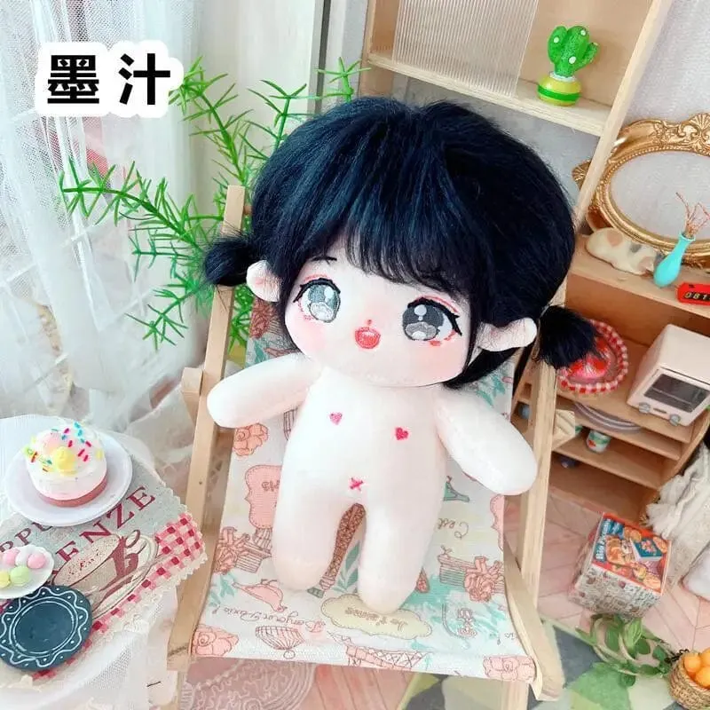 20 cm IDol Puppenskelett Keine Attribute Stern Plüsch Baumwollpuppen Süße lange gebratene Haare Lockiges Haar Spielzeug Fans Sammlung Kinder Geschenk