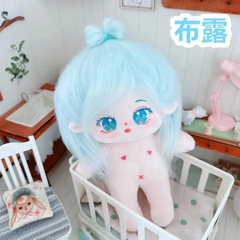20 cm IDol Puppenskelett Keine Attribute Stern Plüsch Baumwollpuppen Süße lange gebratene Haare Lockiges Haar Spielzeug Fans Sammlung Kinder Geschenk