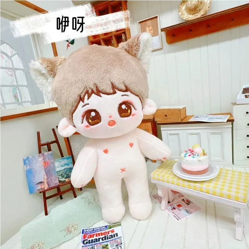 20 cm IDol Puppenskelett Keine Attribute Stern Plüsch Baumwollpuppen Süße lange gebratene Haare Lockiges Haar Spielzeug Fans Sammlung Kinder Geschenk