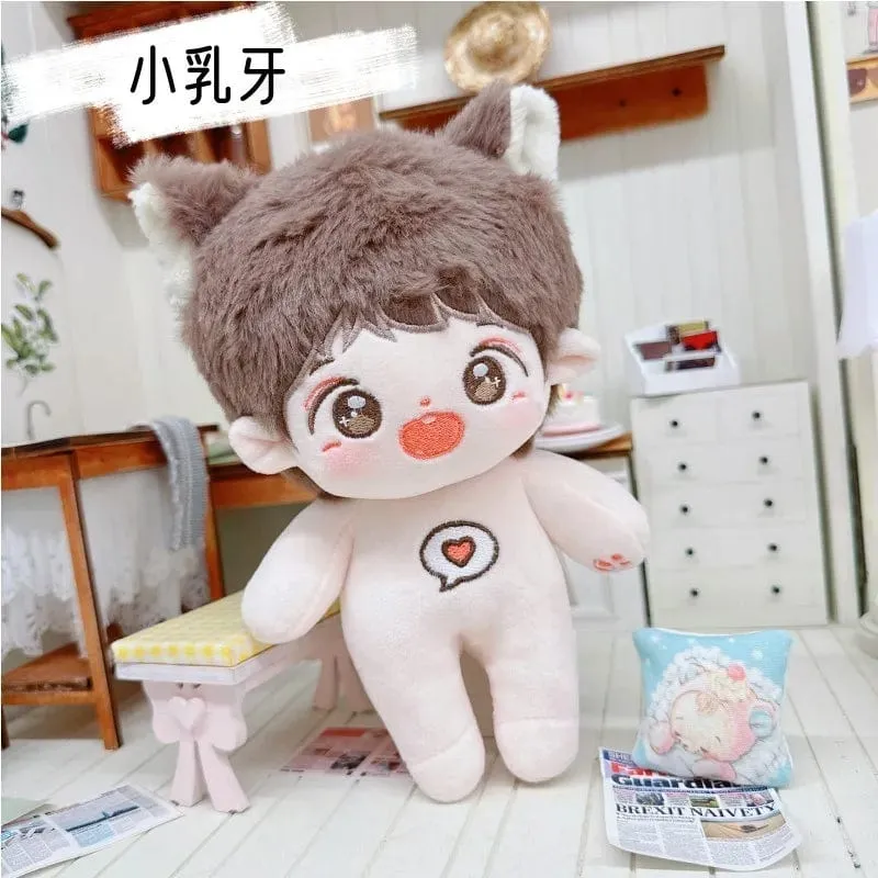 20 cm IDol Puppenskelett Keine Attribute Stern Plüsch Baumwollpuppen Süße lange gebratene Haare Lockiges Haar Spielzeug Fans Sammlung Kinder Geschenk