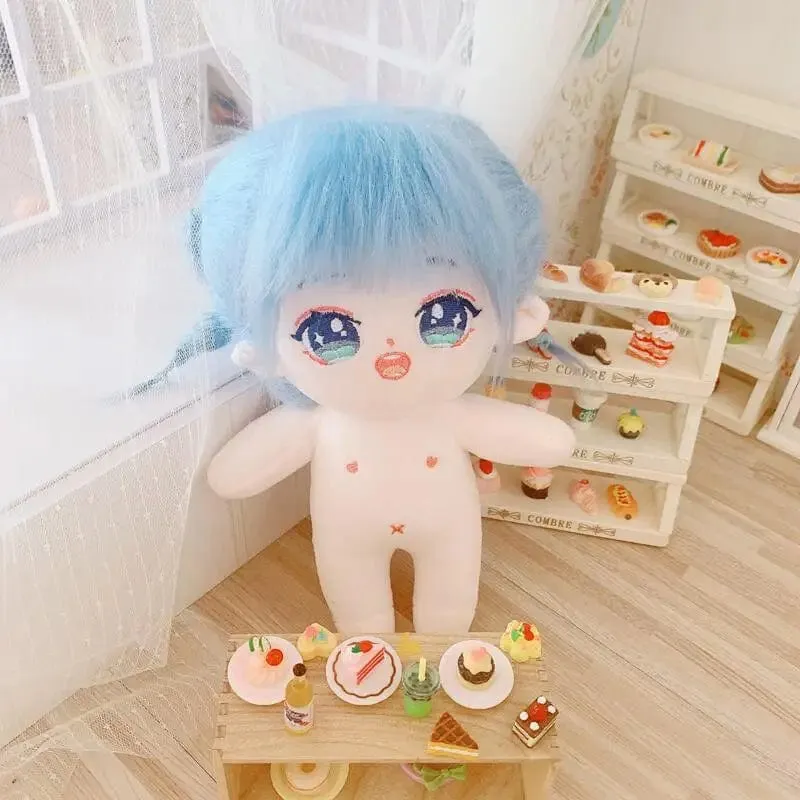 20 cm IDol Puppenskelett Keine Attribute Stern Plüsch Baumwollpuppen Süße lange gebratene Haare Lockiges Haar Spielzeug Fans Sammlung Kinder Geschenk
