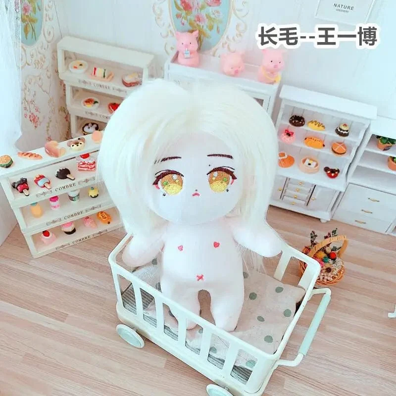 20 cm IDol Puppenskelett Keine Attribute Stern Plüsch Baumwollpuppen Süße lange gebratene Haare Lockiges Haar Spielzeug Fans Sammlung Kinder Geschenk
