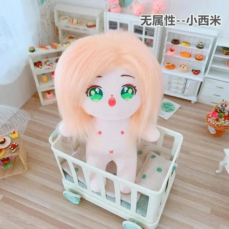 20 cm IDol Puppenskelett Keine Attribute Stern Plüsch Baumwollpuppen Süße lange gebratene Haare Lockiges Haar Spielzeug Fans Sammlung Kinder Geschenk