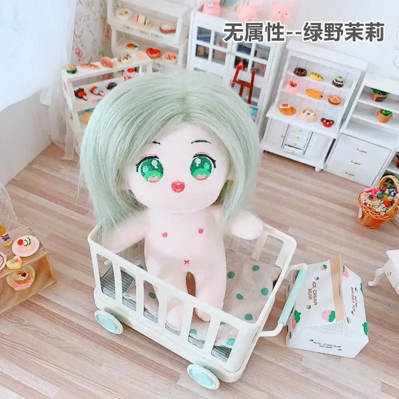 20 cm IDol Puppenskelett Keine Attribute Stern Plüsch Baumwollpuppen Süße lange gebratene Haare Lockiges Haar Spielzeug Fans Sammlung Kinder Geschenk