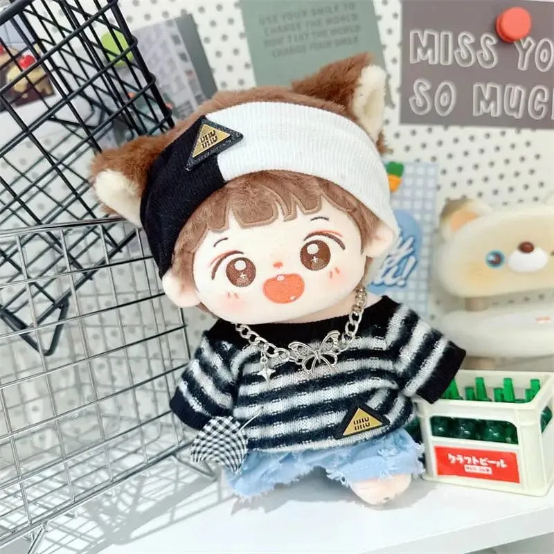 20 cm IDol Puppenskelett Keine Attribute Stern Plüsch Baumwollpuppen Süße lange gebratene Haare Lockiges Haar Spielzeug Fans Sammlung Kinder Geschenk