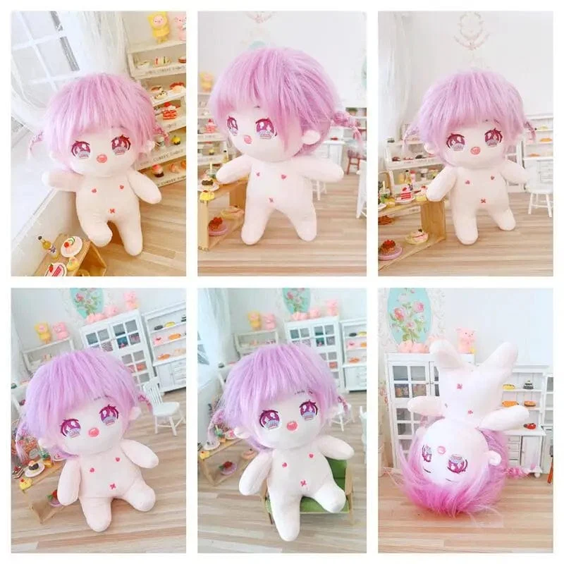 20 cm IDol Puppenskelett Keine Attribute Stern Plüsch Baumwollpuppen Süße lange gebratene Haare Lockiges Haar Spielzeug Fans Sammlung Kinder Geschenk