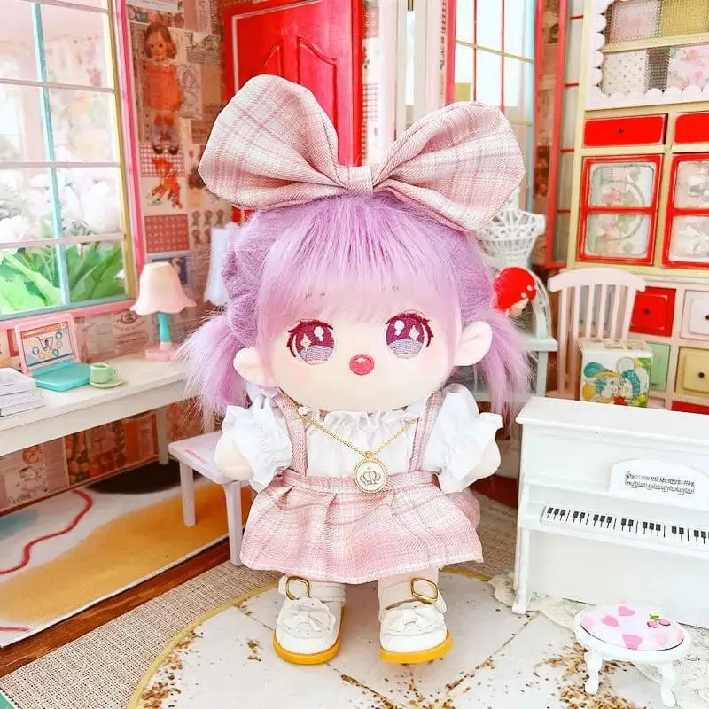 20 cm IDol Puppenskelett Keine Attribute Stern Plüsch Baumwollpuppen Süße lange gebratene Haare Lockiges Haar Spielzeug Fans Sammlung Kinder Geschenk