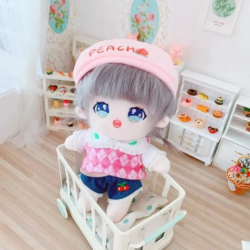 20 cm IDol Puppenskelett Keine Attribute Stern Plüsch Baumwollpuppen Süße lange gebratene Haare Lockiges Haar Spielzeug Fans Sammlung Kinder Geschenk