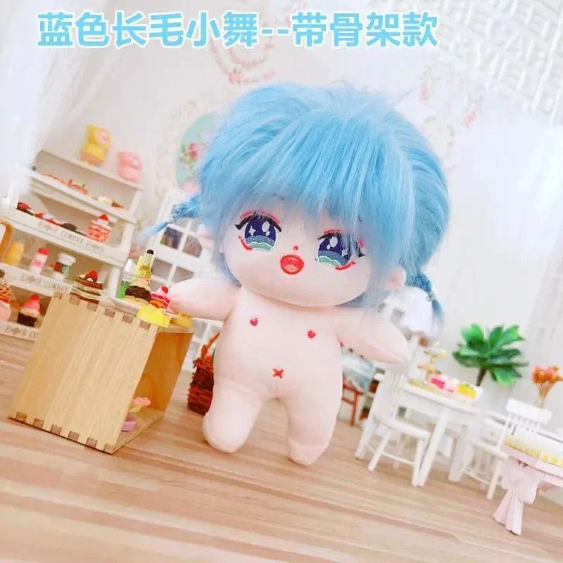 20 cm IDol Puppenskelett Keine Attribute Stern Plüsch Baumwollpuppen Süße lange gebratene Haare Lockiges Haar Spielzeug Fans Sammlung Kinder Geschenk