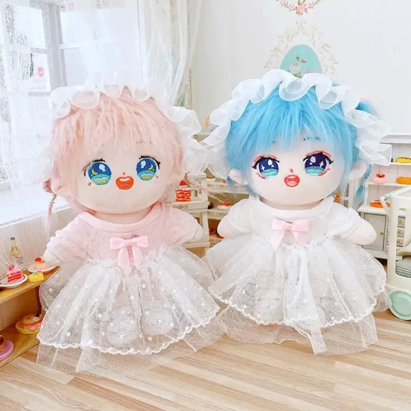 20 cm IDol Puppenskelett Keine Attribute Stern Plüsch Baumwollpuppen Süße lange gebratene Haare Lockiges Haar Spielzeug Fans Sammlung Kinder Geschenk