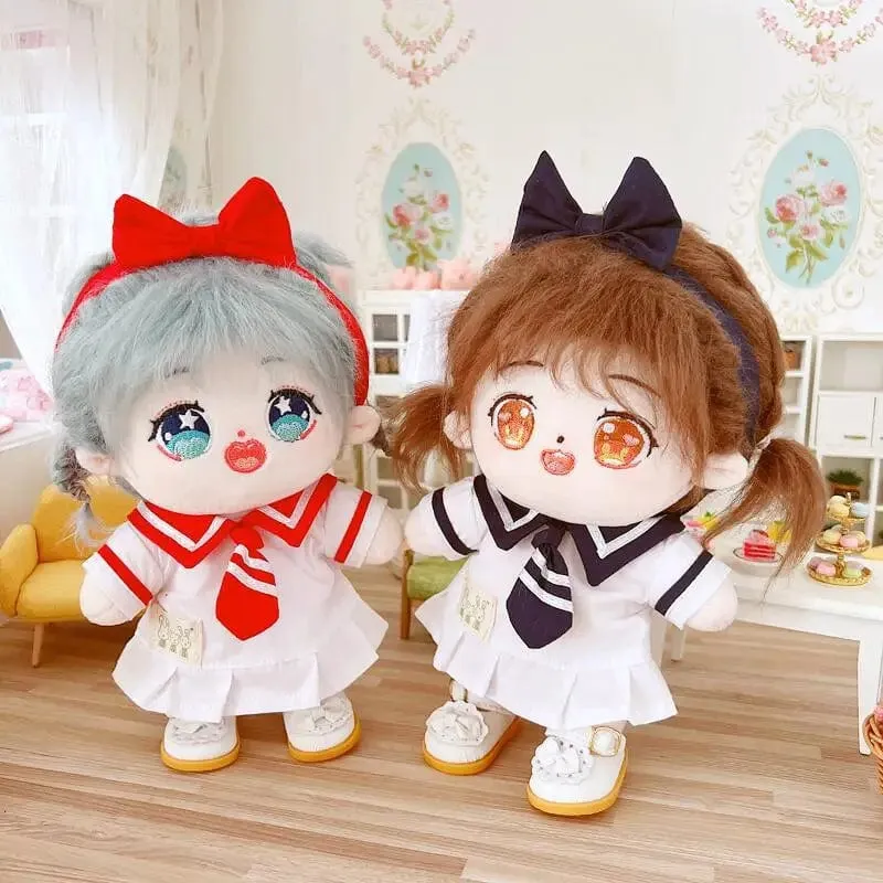 20 cm IDol Puppenskelett Keine Attribute Stern Plüsch Baumwollpuppen Süße lange gebratene Haare Lockiges Haar Spielzeug Fans Sammlung Kinder Geschenk