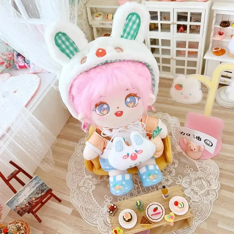 20 cm IDol Puppenskelett Keine Attribute Stern Plüsch Baumwollpuppen Süße lange gebratene Haare Lockiges Haar Spielzeug Fans Sammlung Kinder Geschenk
