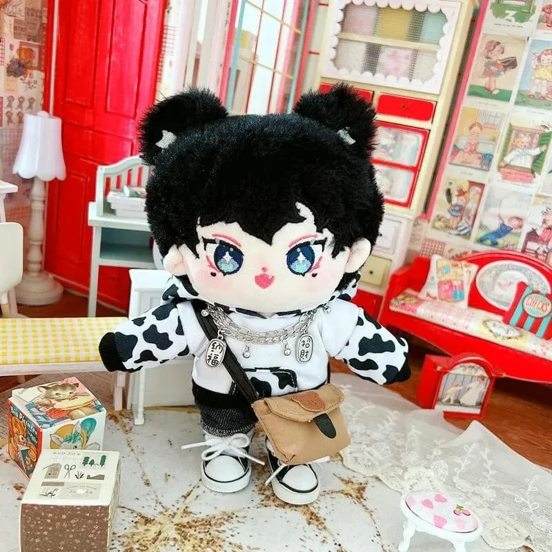 20 cm IDol Puppenskelett Keine Attribute Stern Plüsch Baumwollpuppen Süße lange gebratene Haare Lockiges Haar Spielzeug Fans Sammlung Kinder Geschenk