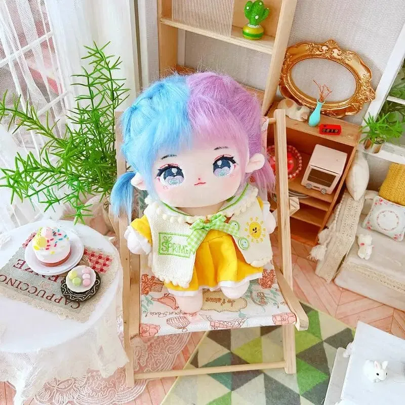 20 cm IDol Puppenskelett Keine Attribute Stern Plüsch Baumwollpuppen Süße lange gebratene Haare Lockiges Haar Spielzeug Fans Sammlung Kinder Geschenk