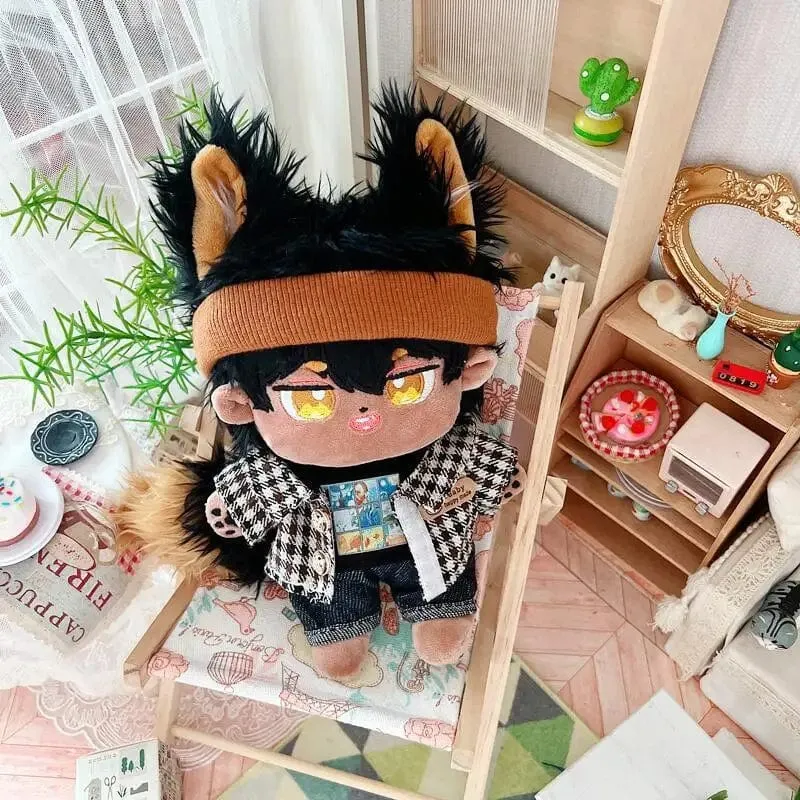 20 cm IDol Puppenskelett Keine Attribute Stern Plüsch Baumwollpuppen Süße lange gebratene Haare Lockiges Haar Spielzeug Fans Sammlung Kinder Geschenk