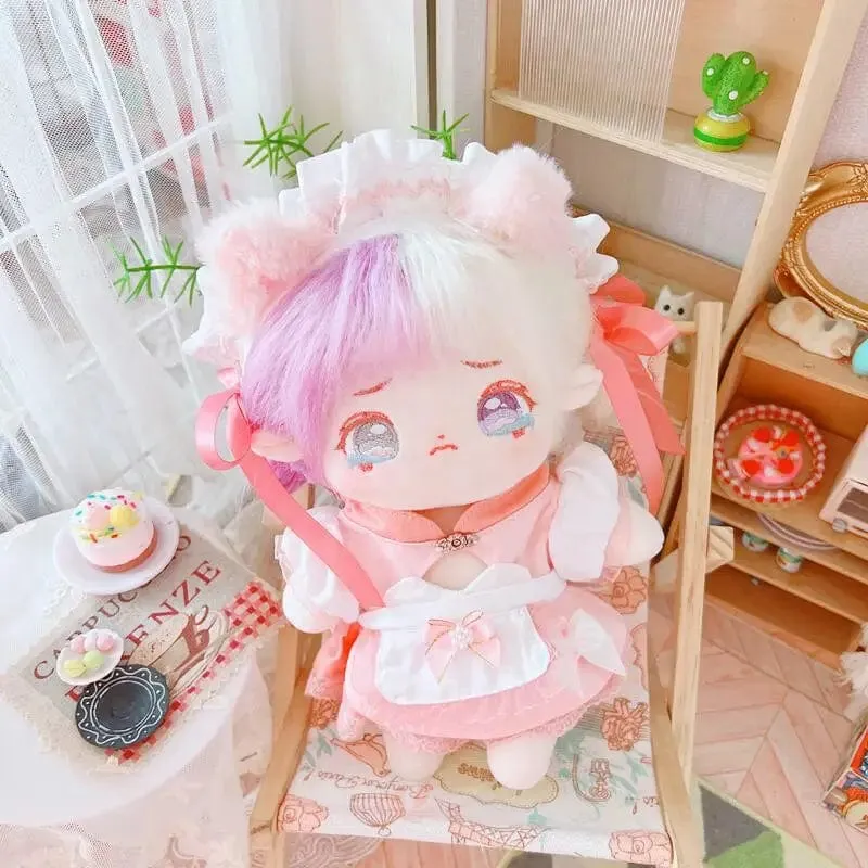 20 cm IDol Puppenskelett Keine Attribute Stern Plüsch Baumwollpuppen Süße lange gebratene Haare Lockiges Haar Spielzeug Fans Sammlung Kinder Geschenk