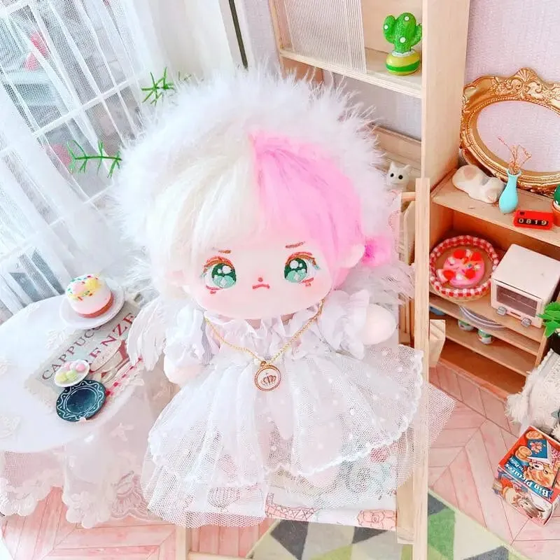 20 cm IDol Puppenskelett Keine Attribute Stern Plüsch Baumwollpuppen Süße lange gebratene Haare Lockiges Haar Spielzeug Fans Sammlung Kinder Geschenk