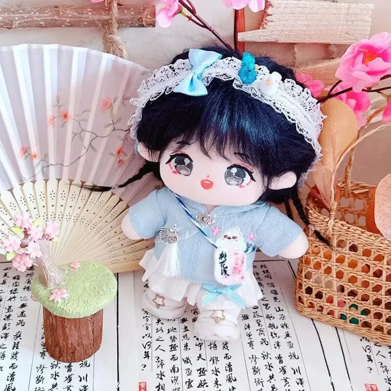 20 cm IDol Puppenskelett Keine Attribute Stern Plüsch Baumwollpuppen Süße lange gebratene Haare Lockiges Haar Spielzeug Fans Sammlung Kinder Geschenk