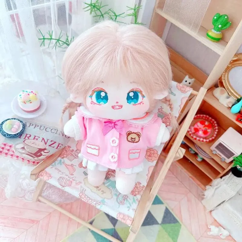 20 cm IDol Puppenskelett Keine Attribute Stern Plüsch Baumwollpuppen Süße lange gebratene Haare Lockiges Haar Spielzeug Fans Sammlung Kinder Geschenk