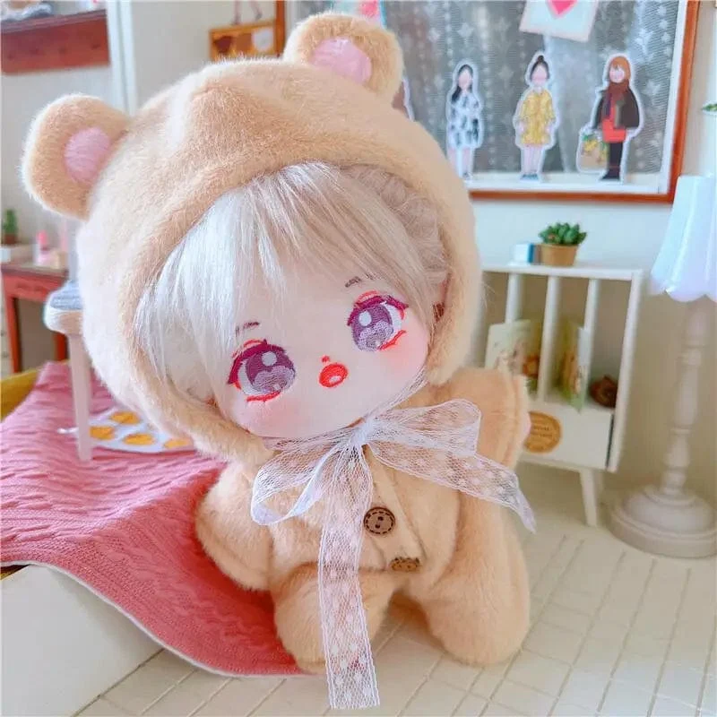20 cm IDol Puppenskelett Keine Attribute Stern Plüsch Baumwollpuppen Süße lange gebratene Haare Lockiges Haar Spielzeug Fans Sammlung Kinder Geschenk