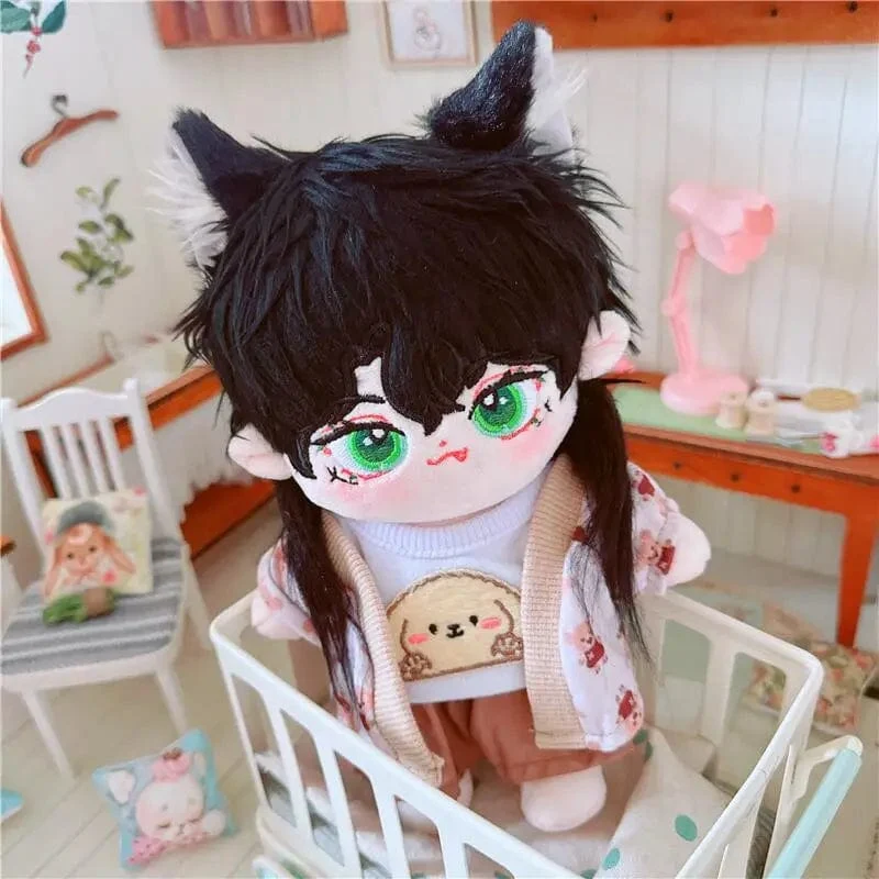 20 cm IDol Puppenskelett Keine Attribute Stern Plüsch Baumwollpuppen Süße lange gebratene Haare Lockiges Haar Spielzeug Fans Sammlung Kinder Geschenk