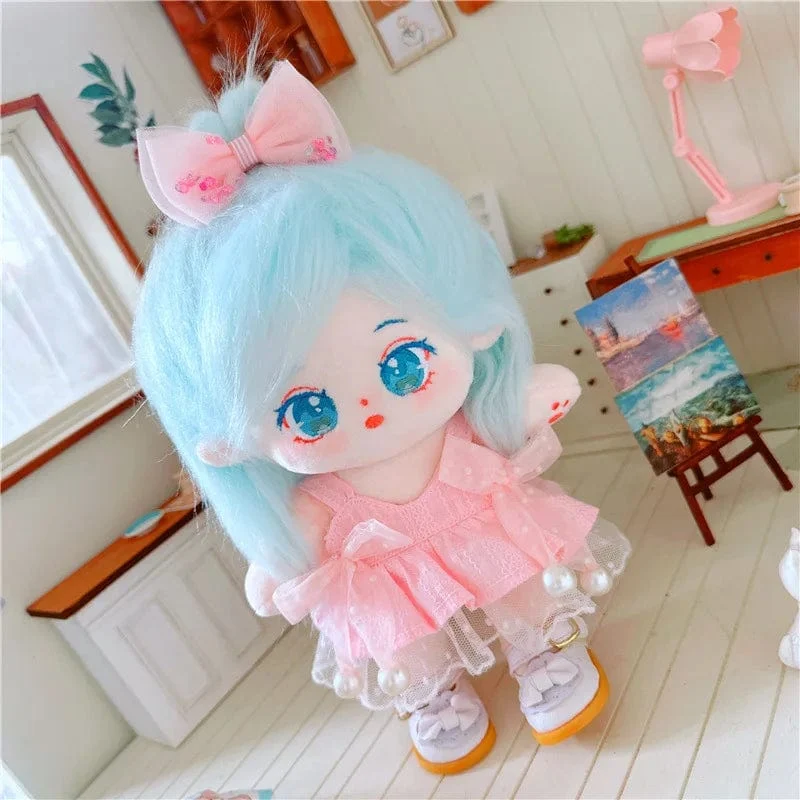 20 cm IDol Puppenskelett Keine Attribute Stern Plüsch Baumwollpuppen Süße lange gebratene Haare Lockiges Haar Spielzeug Fans Sammlung Kinder Geschenk