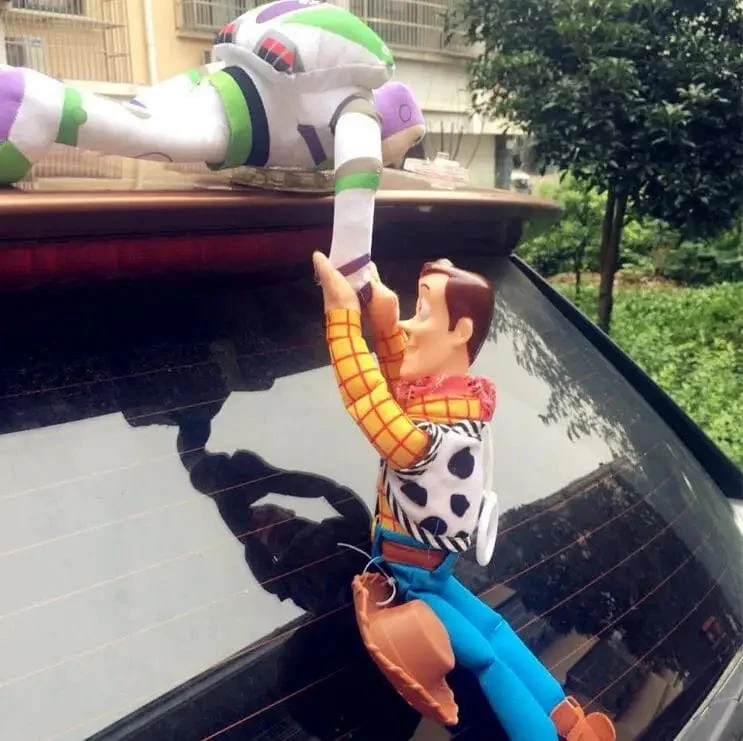 Heißer Toy Story Sherif Woody Buzz Lightyear Auto Puppen Plüsch Spielzeug Außerhalb Hängen Spielzeug Nette Auto Zubehör Auto Dekoration 25/35/45 CM